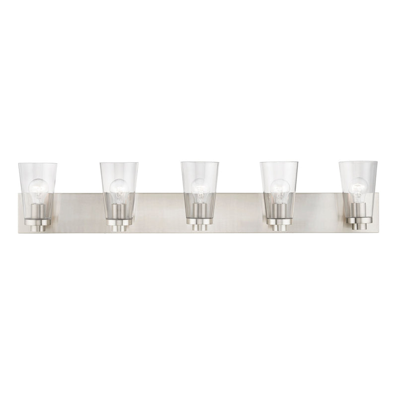 Cityview 5-Light Extra Large Bath Vanity Light in Brushed Nickel