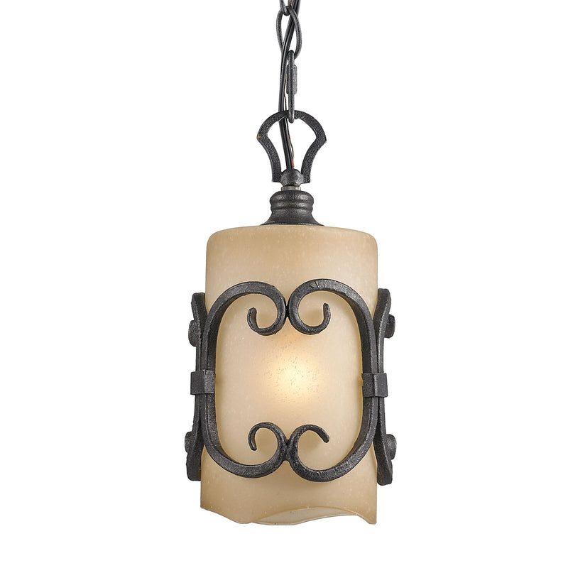 Madera Mini Pendant in Black Iron