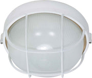 10" Round Bulkhead Outdoor Wall Sconce in Semi Gloss White