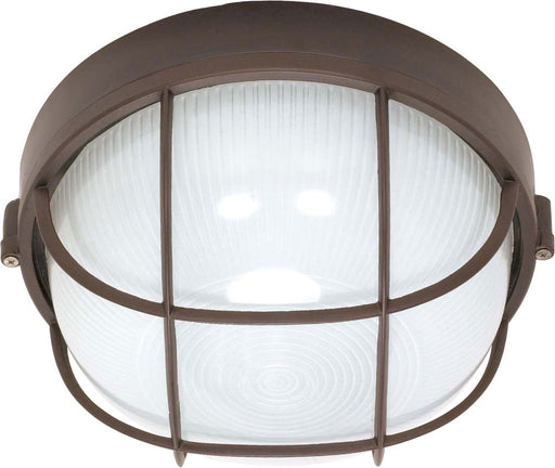 1-Light 10" Round Cage Bulk Head in Architectural Bronze