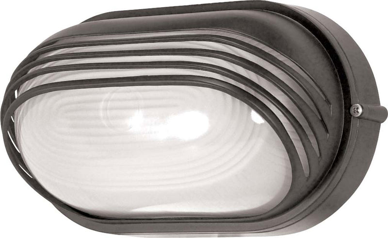 1-Light 10" Oval Hood Bulk Head in Architectural Bronze
