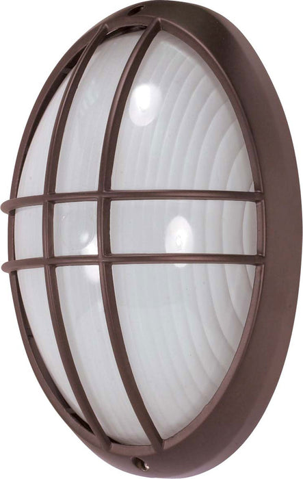 1-Light 13" Oval Cage Bulk Head in Architectural Bronze