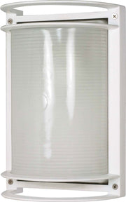 Half-Cylinder Bulkhead Outdoor Wall Sconce in Semi Gloss White