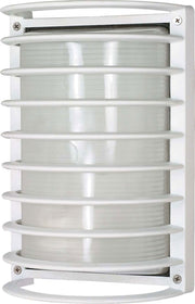 Half-Cylinder Bulkhead Outdoor Wall Sconce in Semi Gloss White