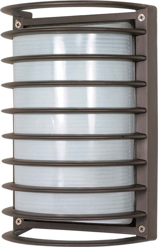 1-Light 10" Rectngle Cage Blk Hd in Architectural Bronze