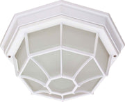 Spider Cage 11.38" Outdoor Flush Mount in White