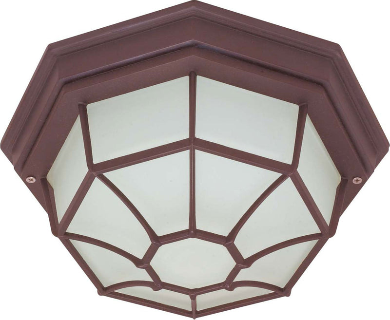 Spider Cage 11.38" Outdoor Flush Mount in Old Bronze