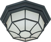 Spider Cage 11.38" Outdoor Flush Mount in Textured Black