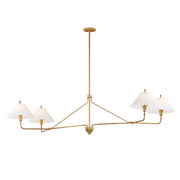 Kismet 4 Light Linear Chandelier in Gold Leaf