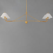 Kismet 4 Light Linear Chandelier in Gold Leaf