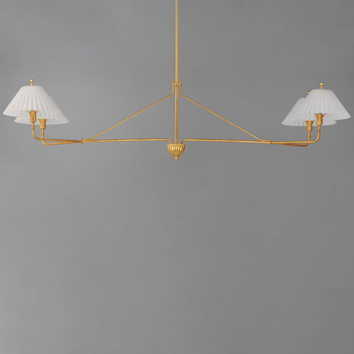 Kismet 4 Light Linear Chandelier in Gold Leaf