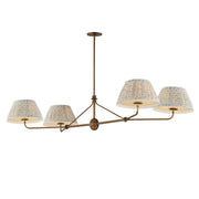 Dunbridge 4 Light Linear Chandelier in Weathered Brass