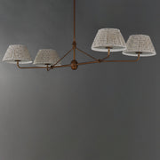 Dunbridge 4 Light Linear Chandelier in Weathered Brass