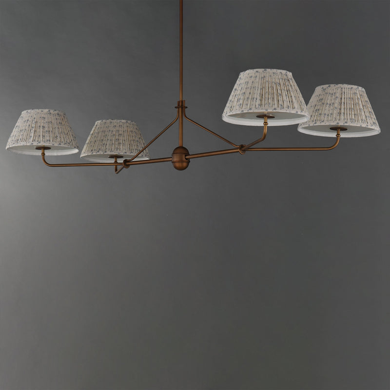 Dunbridge 4 Light Linear Chandelier in Weathered Brass