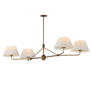 Dunbridge 4 Light Linear Chandelier in Weathered Brass