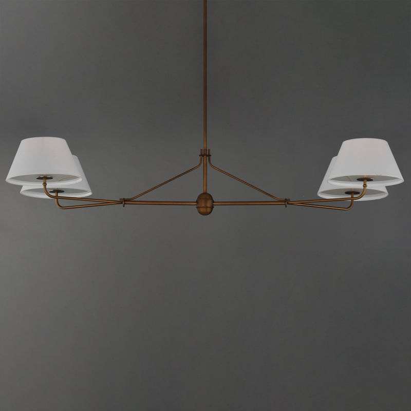 Dunbridge 4 Light Linear Chandelier in Weathered Brass