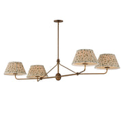 Dunbridge 4 Light Linear Chandelier in Weathered Brass