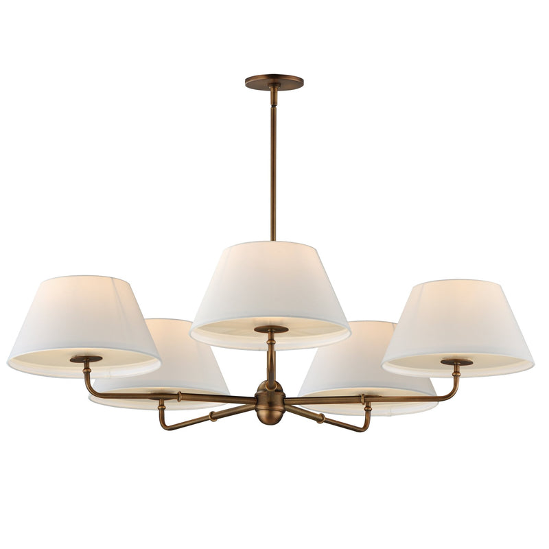 Dunbridge 5 Light Chandelier in Weathered Brass