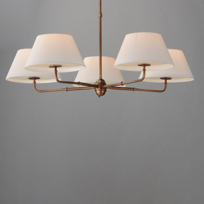 Dunbridge 5 Light Chandelier in Weathered Brass