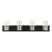 Zurich 4-Light Large Bath Vanity Light in Black with Brushed Nickel Accents