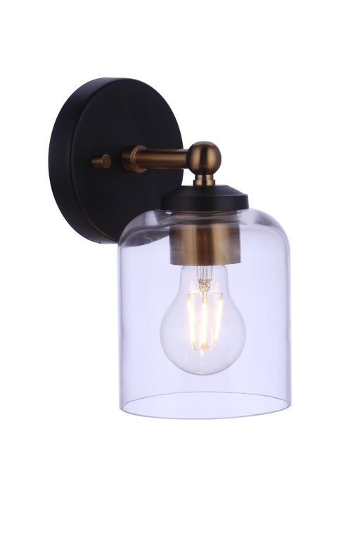 Coppa 1 Light 4.75" Wall Sconce in Flat Black/Satin Brass