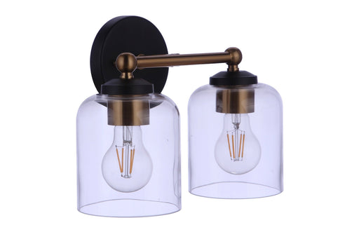 Coppa 2 Light 11.5" Vanity in Flat Black/Satin Brass