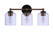 Coppa 3 Light 18.5" Vanity in Flat Black/Satin Brass