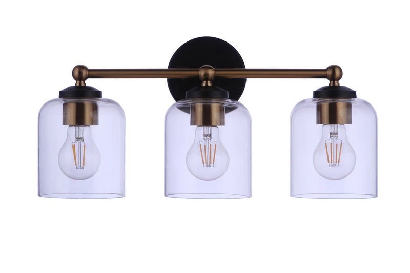 Coppa 3 Light 18.5" Vanity in Flat Black/Satin Brass