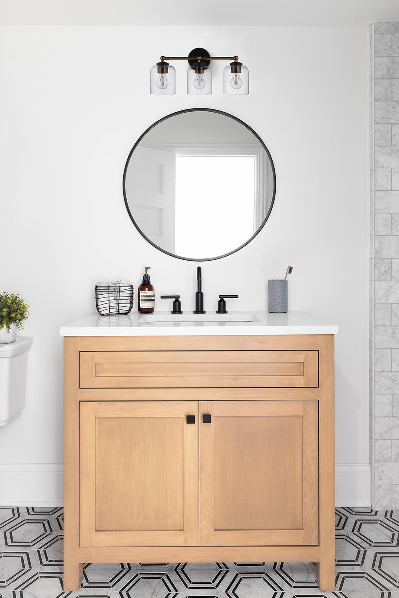 Coppa 3 Light 18.5" Vanity in Flat Black/Satin Brass