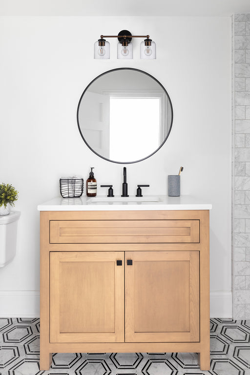 Coppa 3 Light 18.5" Vanity in Flat Black/Satin Brass