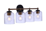 Coppa 4 Light 25.5" Vanity in Flat Black/Satin Brass