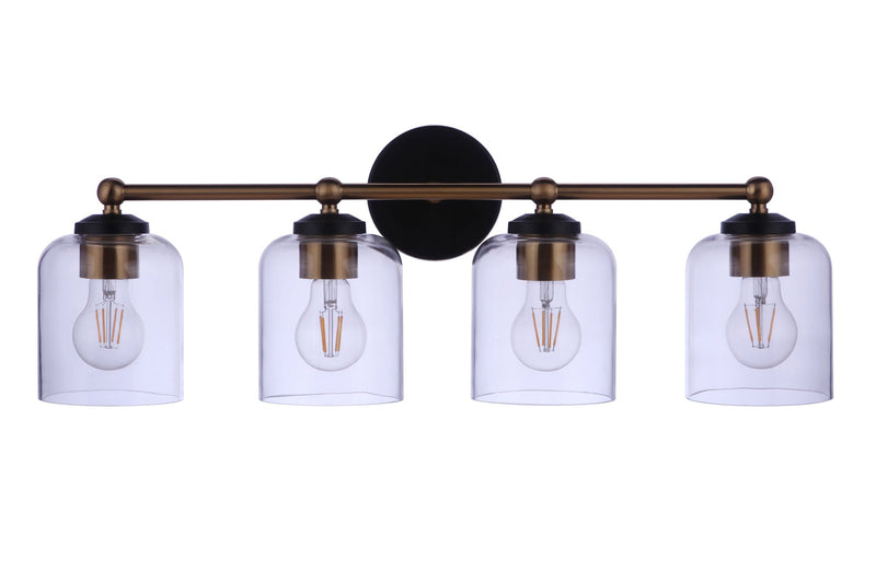 Coppa 4 Light 25.5" Vanity in Flat Black/Satin Brass