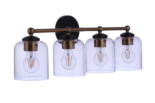 Coppa 4 Light 25.5" Vanity in Flat Black/Satin Brass