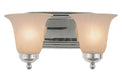 Rusty 2-Light Vanity Bar in Polished Chrome with Marbleized Glass