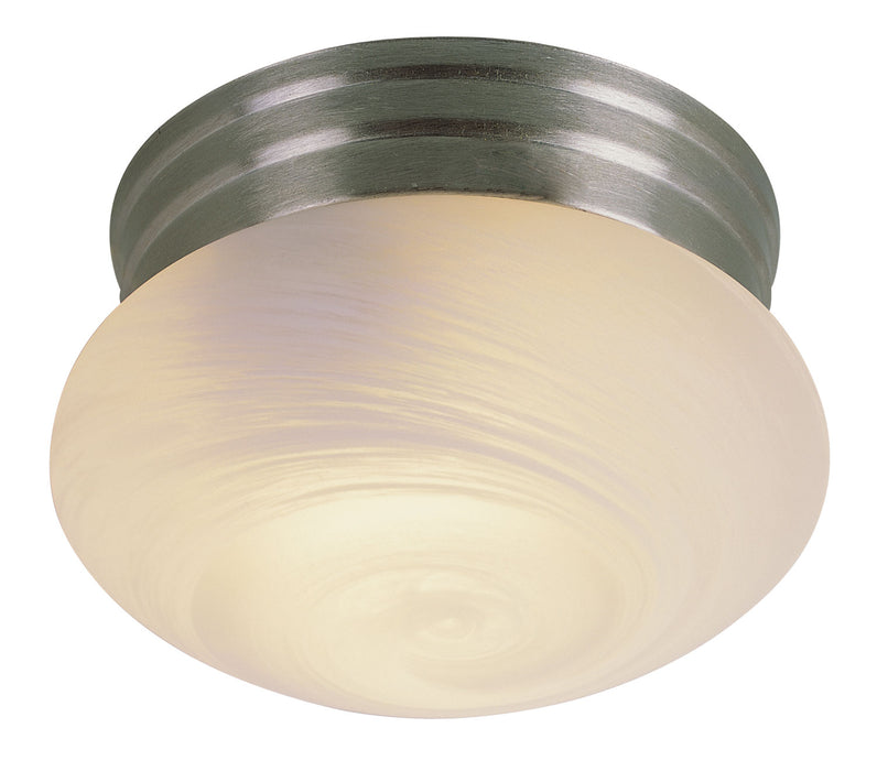 Dash 1-Light Flushmount in Brushed Nickel with Marbleized Glass