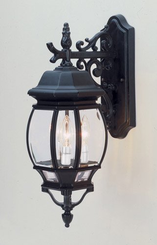 Francisco 3-Light 25" Armed Outdoor Wall Lantern in Black