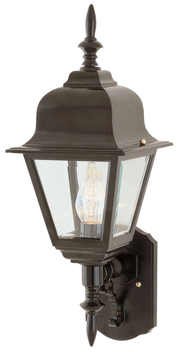 Argyle 1-Light Wall Lantern in Black with Clear Glass