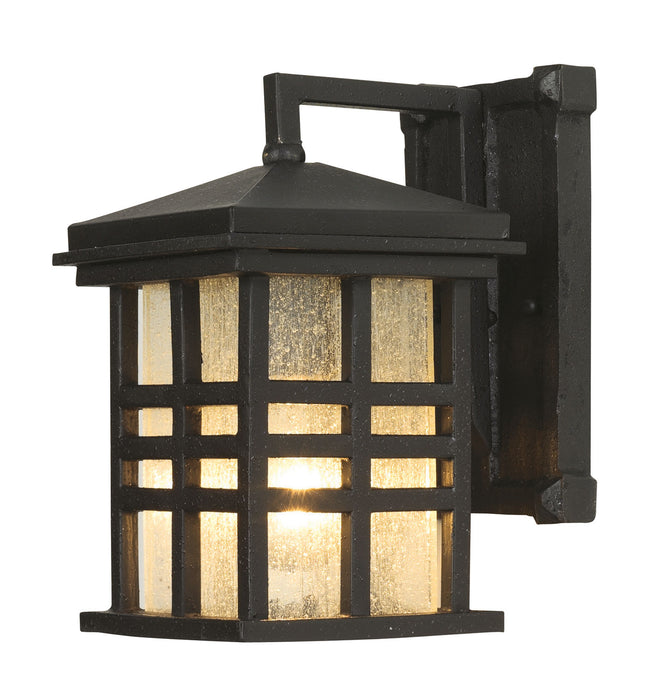 Huntington 1-Light Wall Lantern in Black with Clear Seeded Glass