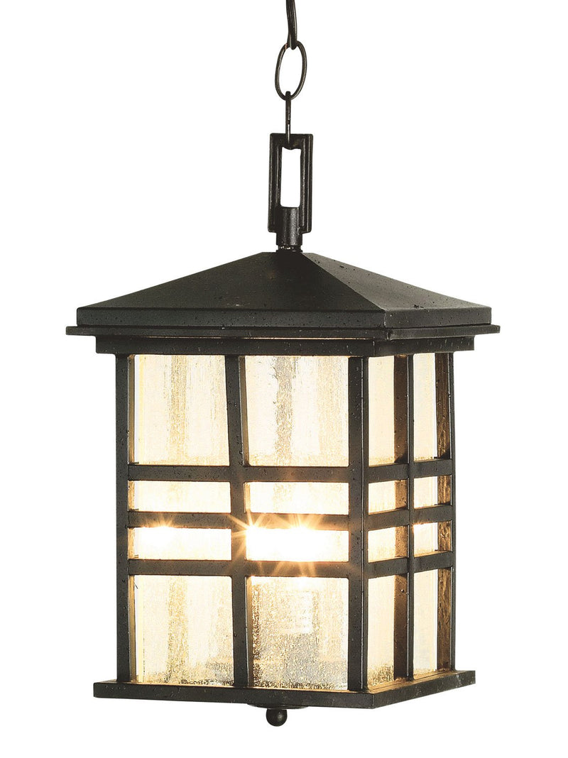 Huntington 2-Light 8" Outdoor Hanging Lantern in Black