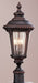 Commons 3-Light Postmount Lantern in Rust with Clear Seeded Glass