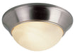 Athena 2-Light Flushmount in Brushed Nickel with White Marbleized Glass