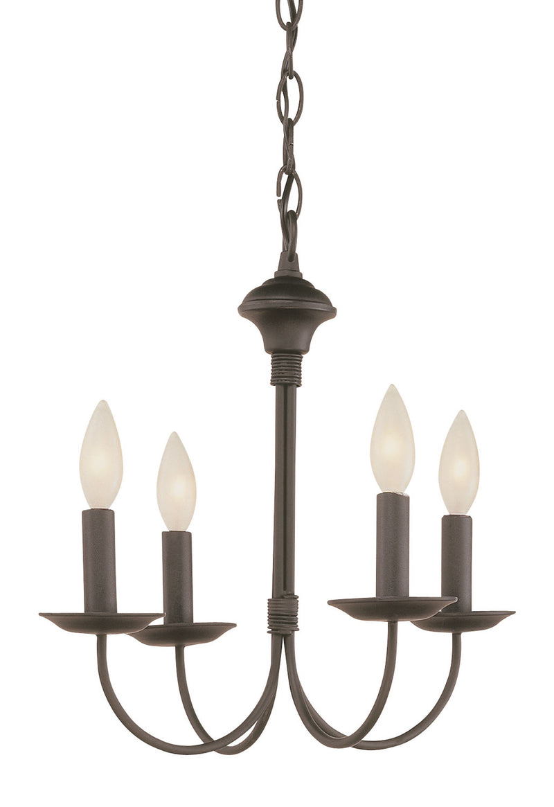 Candle 4-Light Chandelier in Black