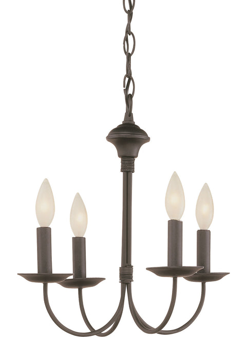 Candle 4-Light Chandelier in Black