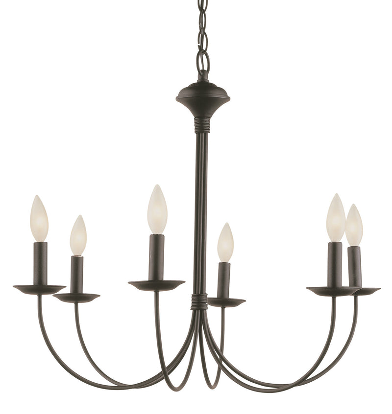 Candle 6-Light Chandelier in Black