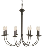 Candle 8-Light 26.5" Chandelier in Black