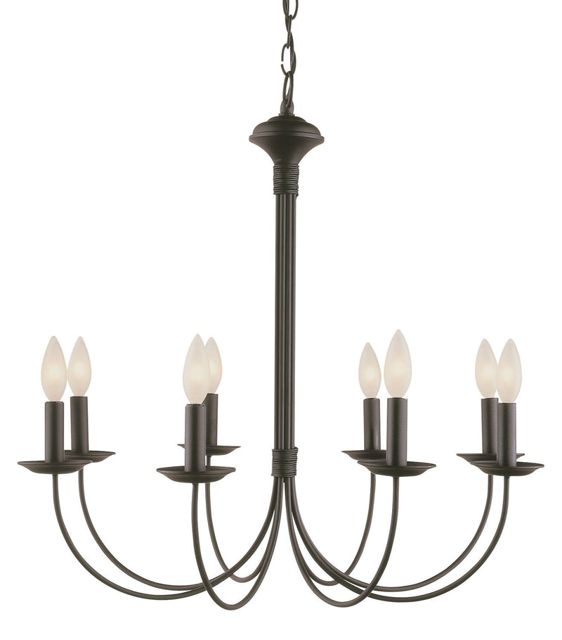Candle 8-Light 26.5" Chandelier in Black