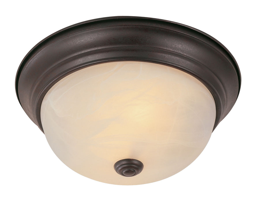 Browns 2-Light Flushmount in Rubbed Oil Bronze with Marbleized Glass