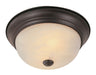 Browns 2-Light Flushmount in Rubbed Oil Bronze with Marbleized Glass