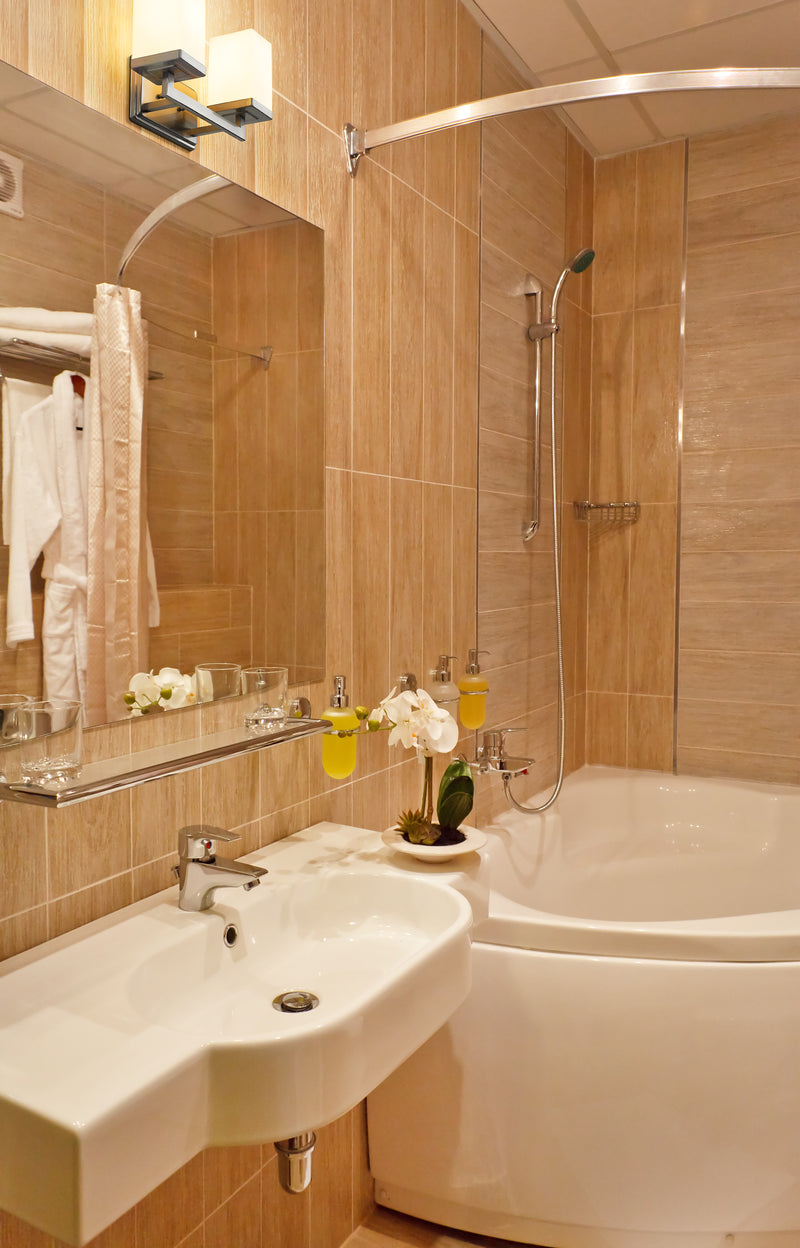 Tidal 2 Light 13.25" Vanity in Brushed Nickel in a room setting