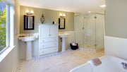 Tidal 2 Light 13.25" Vanity in Brushed Nickel in a room setting